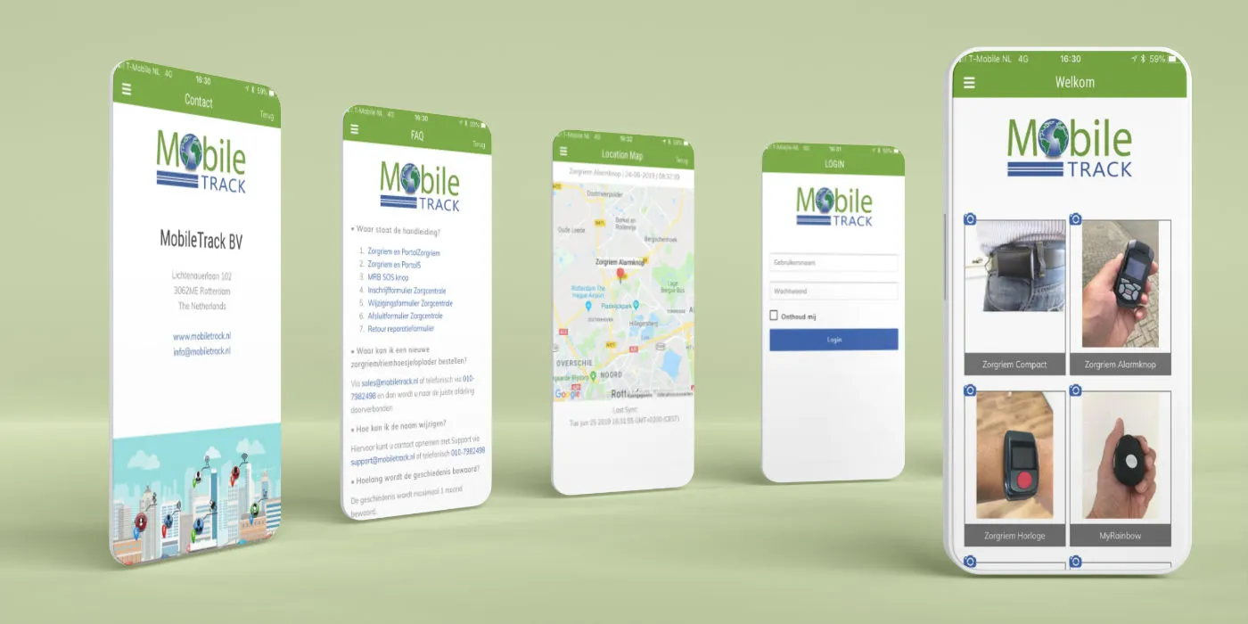 Schermen van de MUG Portal5-tracking-apps voor mensen, voertuigen en objecten
